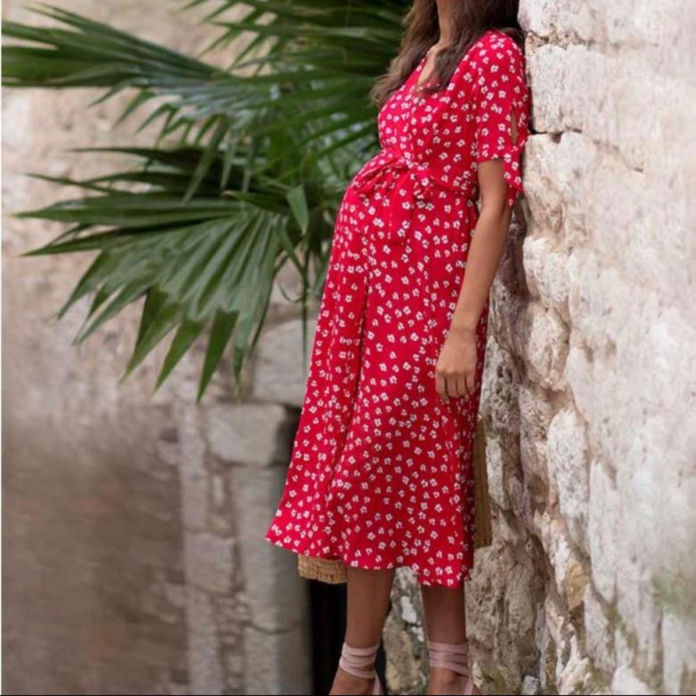Seraphine midi maternity wrap dress - size US 2